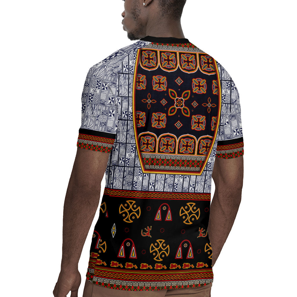Cameroon Toghu Ethnic Heritage Rugby Jersey Traditional Bamenda Embroidery Style - African Tribal Motifs