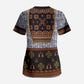 Cameroon Toghu Ethnic Heritage Scrub Top Traditional Bamenda Embroidery Style - African Tribal Motifs