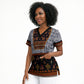 Cameroon Toghu Ethnic Heritage Scrub Top Traditional Bamenda Embroidery Style - African Tribal Motifs