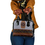 Cameroon Toghu Ethnic Heritage Shoulder Handbag Traditional Bamenda Embroidery Style - African Tribal Motifs