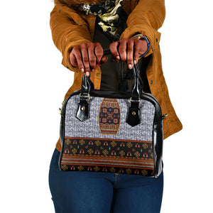 Cameroon Toghu Ethnic Heritage Shoulder Handbag Traditional Bamenda Embroidery Style - African Tribal Motifs