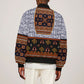 Cameroon Toghu Ethnic Heritage Sleeve Zip Bomber Jacket Traditional Bamenda Embroidery Style - African Tribal Motifs