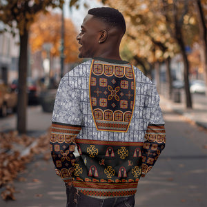 Cameroon Toghu Ethnic Heritage Sweatshirt Traditional Bamenda Embroidery Style - African Tribal Motifs