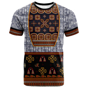 Cameroon Toghu Ethnic Heritage T shirt Traditional Bamenda Embroidery Style - African Tribal Motifs