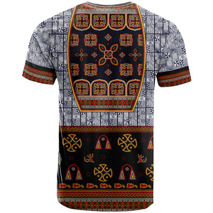 Cameroon Toghu Ethnic Heritage T shirt Traditional Bamenda Embroidery Style - African Tribal Motifs