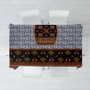 Cameroon Toghu Ethnic Heritage Tablecloth Traditional Bamenda Embroidery Style - African Tribal Motifs