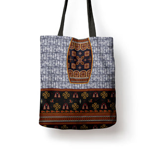 Cameroon Toghu Ethnic Heritage Tote Bag Traditional Bamenda Embroidery Style - African Tribal Motifs