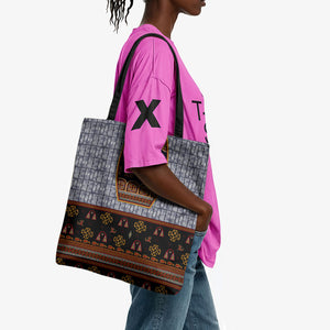 Cameroon Toghu Ethnic Heritage Tote Bag Traditional Bamenda Embroidery Style - African Tribal Motifs