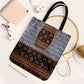 Cameroon Toghu Ethnic Heritage Tote Bag Traditional Bamenda Embroidery Style - African Tribal Motifs