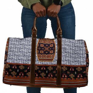 Cameroon Toghu Ethnic Heritage Travel Bag Traditional Bamenda Embroidery Style - African Tribal Motifs