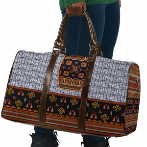 Cameroon Toghu Ethnic Heritage Travel Bag Traditional Bamenda Embroidery Style - African Tribal Motifs