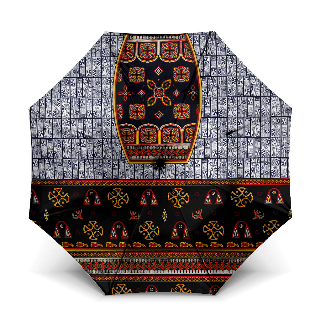 Cameroon Toghu Ethnic Heritage Umbrella Traditional Bamenda Embroidery Style - African Tribal Motifs