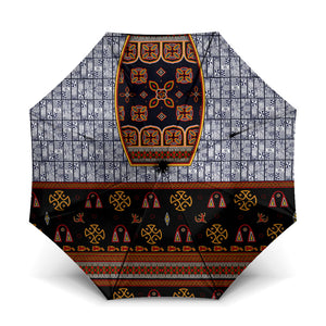 Cameroon Toghu Ethnic Heritage Umbrella Traditional Bamenda Embroidery Style - African Tribal Motifs