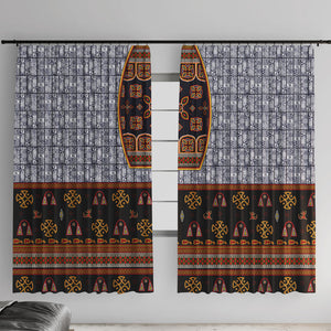 Cameroon Toghu Ethnic Heritage Window Curtain Traditional Bamenda Embroidery Style - African Tribal Motifs