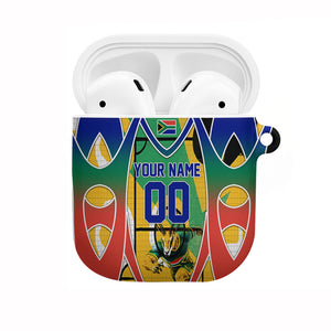 Personalized South Africa Football Springbok AirPods Case Bafana Bafana Rainbow Nation Flag Colors