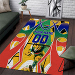 Personalized South Africa Football Springbok Area Rug Bafana Bafana Rainbow Nation Flag Colors