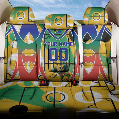 Personalized South Africa Football Springbok Back Car Seat Cover Bafana Bafana Rainbow Nation Flag Colors