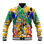 Personalized South Africa Football Springbok Baseball Jacket Bafana Bafana Rainbow Nation Flag Colors