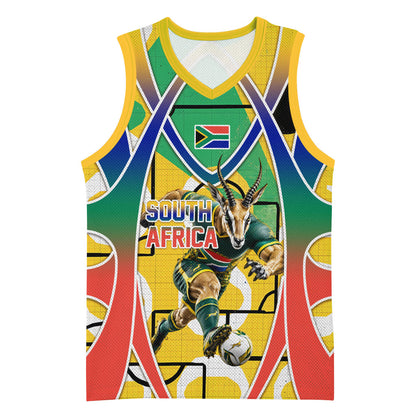 Personalized South Africa Football Springbok Basketball Jersey Bafana Bafana Rainbow Nation Flag Colors