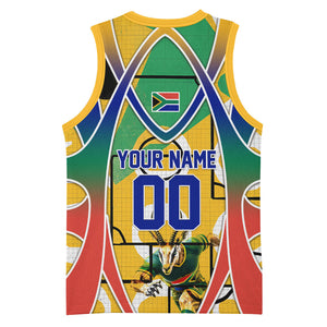 Personalized South Africa Football Springbok Basketball Jersey Bafana Bafana Rainbow Nation Flag Colors