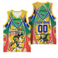 Personalized South Africa Football Springbok Basketball Jersey Bafana Bafana Rainbow Nation Flag Colors