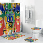 Personalized South Africa Football Springbok Bathroom Set Bafana Bafana Rainbow Nation Flag Colors
