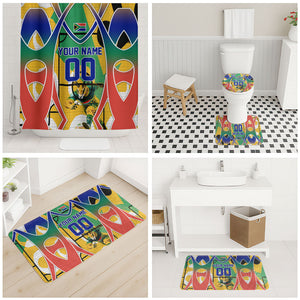 Personalized South Africa Football Springbok Bathroom Set Bafana Bafana Rainbow Nation Flag Colors