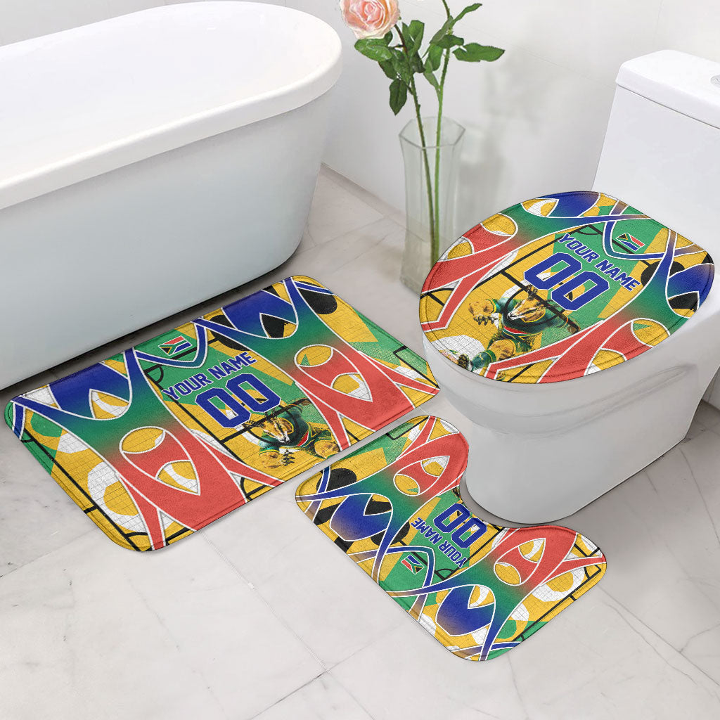 Personalized South Africa Football Springbok Bathroom Set Bafana Bafana Rainbow Nation Flag Colors