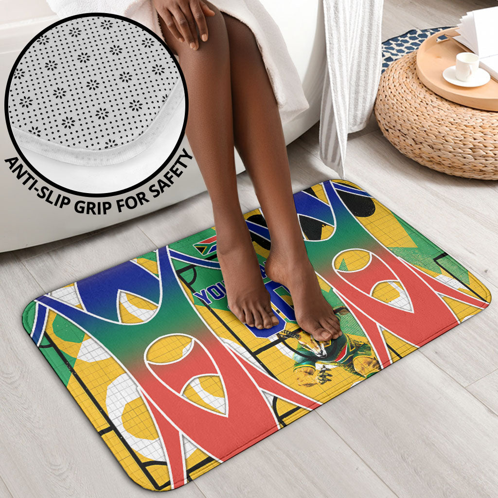 Personalized South Africa Football Springbok Bathroom Set Bafana Bafana Rainbow Nation Flag Colors