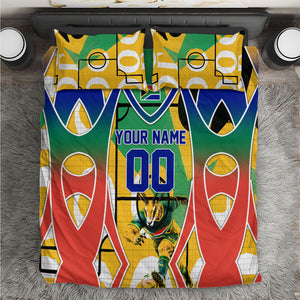 Personalized South Africa Football Springbok Bedding Set Bafana Bafana Rainbow Nation Flag Colors