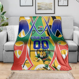 Personalized South Africa Football Springbok Blanket Bafana Bafana Rainbow Nation Flag Colors
