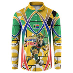 Personalized South Africa Football Springbok Button Sweatshirt Bafana Bafana Rainbow Nation Flag Colors