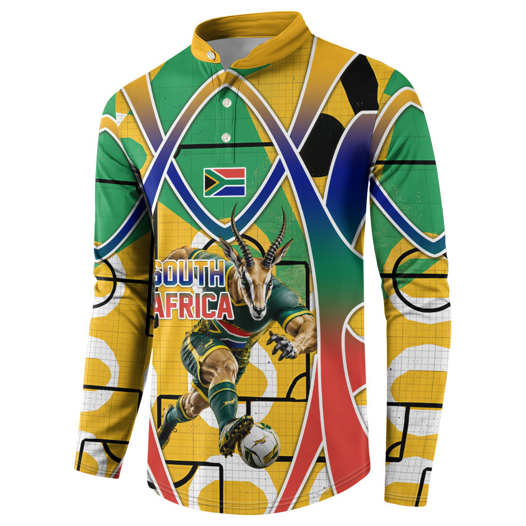 Personalized South Africa Football Springbok Button Sweatshirt Bafana Bafana Rainbow Nation Flag Colors
