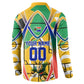 Personalized South Africa Football Springbok Button Sweatshirt Bafana Bafana Rainbow Nation Flag Colors