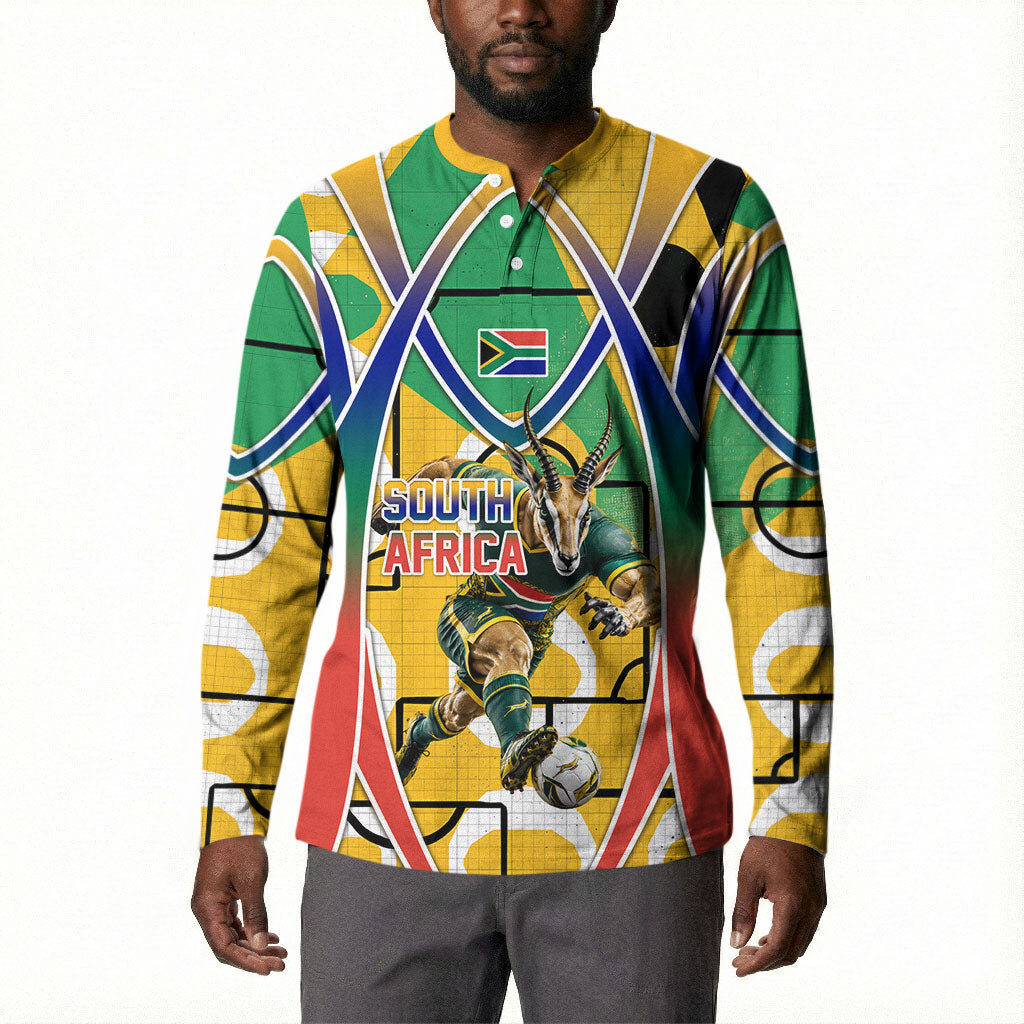 Personalized South Africa Football Springbok Button Sweatshirt Bafana Bafana Rainbow Nation Flag Colors