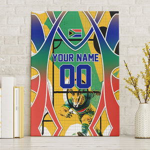 Personalized South Africa Football Springbok Canvas Wall Art Bafana Bafana Rainbow Nation Flag Colors