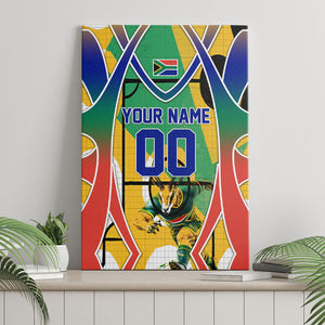 Personalized South Africa Football Springbok Canvas Wall Art Bafana Bafana Rainbow Nation Flag Colors