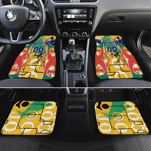Personalized South Africa Football Springbok Car Mats Bafana Bafana Rainbow Nation Flag Colors