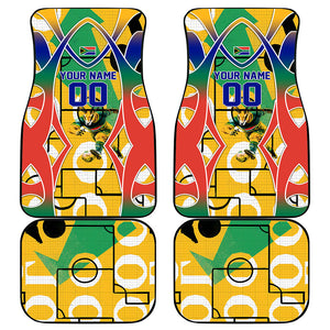 Personalized South Africa Football Springbok Car Mats Bafana Bafana Rainbow Nation Flag Colors