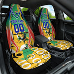 Personalized South Africa Football Springbok Car Seat Cover Bafana Bafana Rainbow Nation Flag Colors