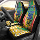 Personalized South Africa Football Springbok Car Seat Cover Bafana Bafana Rainbow Nation Flag Colors