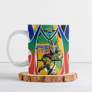 Personalized South Africa Football Springbok Ceramic Mug Bafana Bafana Rainbow Nation Flag Colors