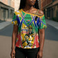 Personalized South Africa Football Springbok Cross Shoulder Shirt Bafana Bafana Rainbow Nation Flag Colors