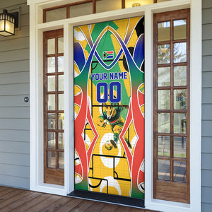 Personalized South Africa Football Springbok Door Cover Bafana Bafana Rainbow Nation Flag Colors
