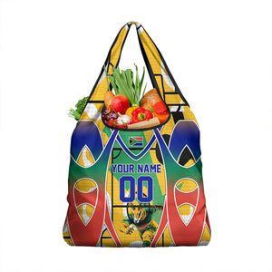 Personalized South Africa Football Springbok Grocery Bag Bafana Bafana Rainbow Nation Flag Colors