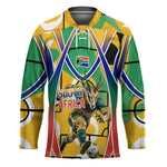 Personalized South Africa Football Springbok Hockey Jersey Bafana Bafana Rainbow Nation Flag Colors