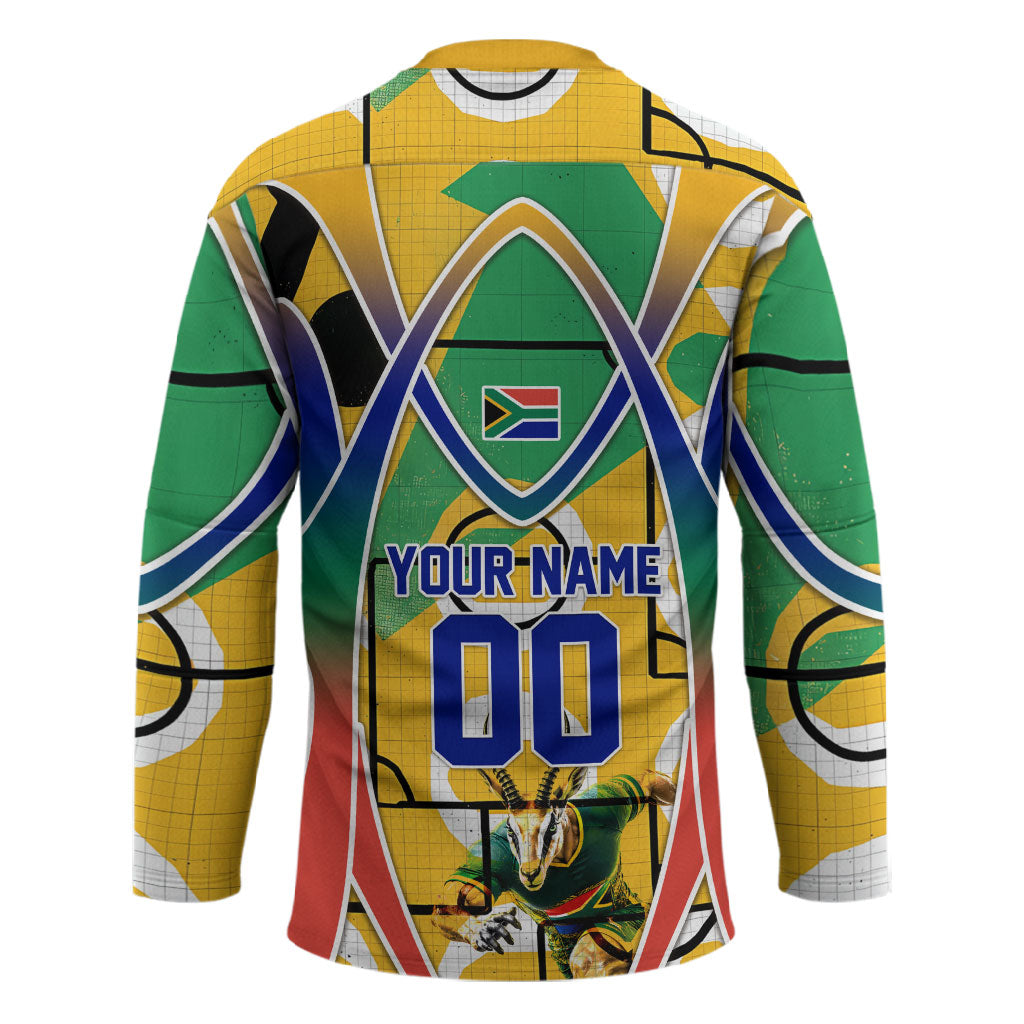 Personalized South Africa Football Springbok Hockey Jersey Bafana Bafana Rainbow Nation Flag Colors