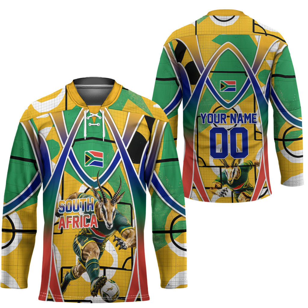 Personalized South Africa Football Springbok Hockey Jersey Bafana Bafana Rainbow Nation Flag Colors
