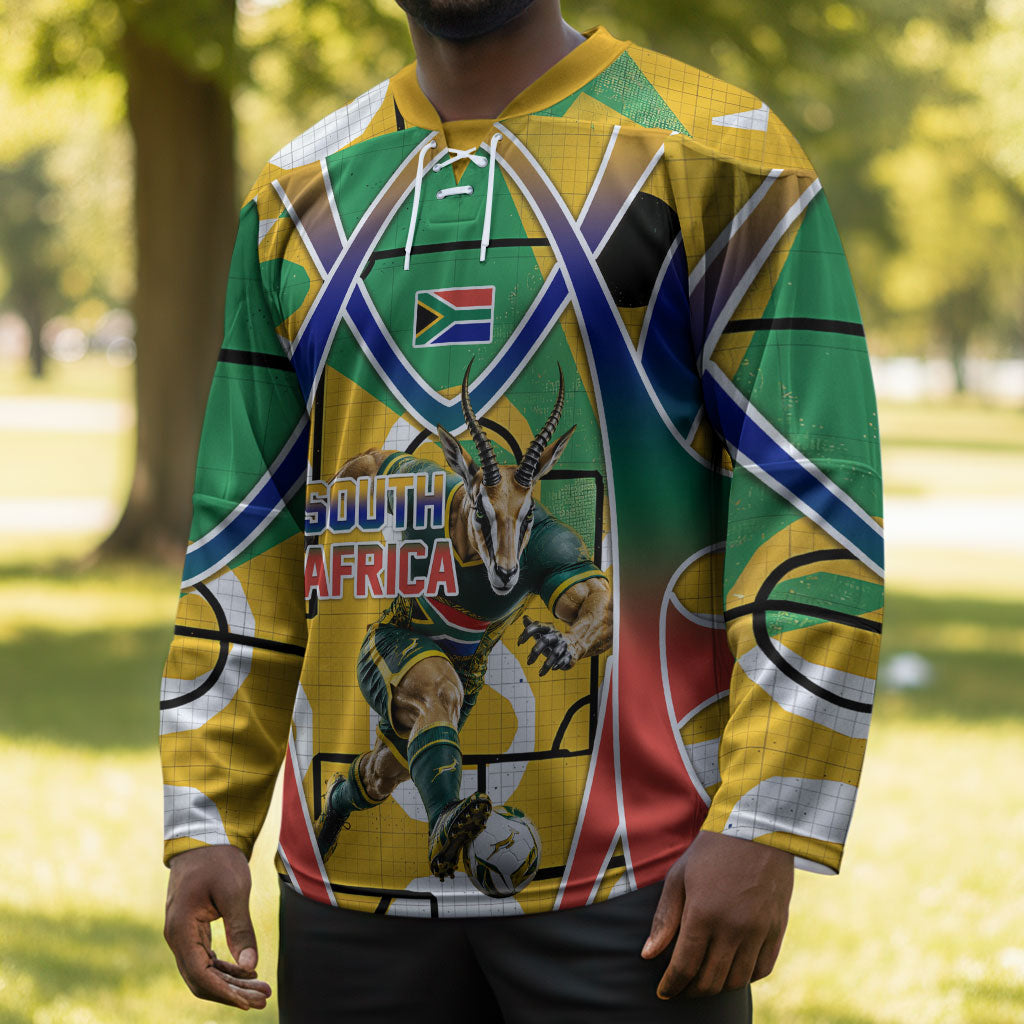 Personalized South Africa Football Springbok Hockey Jersey Bafana Bafana Rainbow Nation Flag Colors