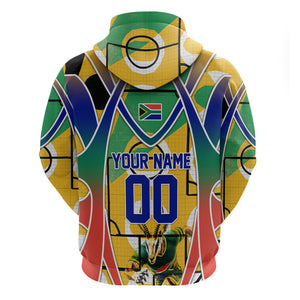 Personalized South Africa Football Springbok Hoodie Bafana Bafana Rainbow Nation Flag Colors